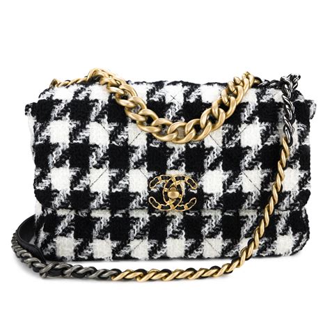 Chanel tweed houndstooth bag